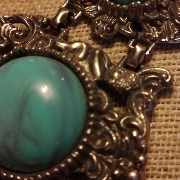 1960s Vintage Florenza Style Turquoise Bracelet 8 " - Picture 6 of 7